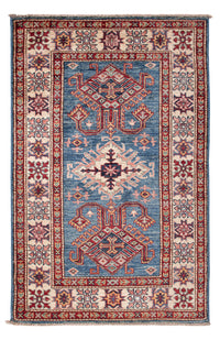 Alfombra Ziegler - Kazak - Real - 125 x 83 cm - azul
