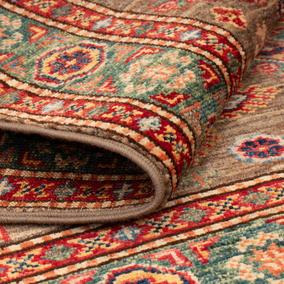 Alfombra Ziegler - Kazak - Real - 120 x 77 cm - marrón oscuro