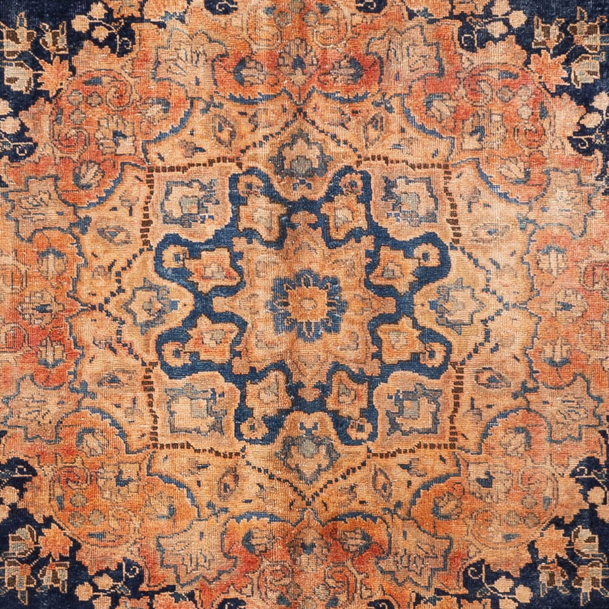 Alfombra Vintage - 387 x 286 cm - azul oscuro