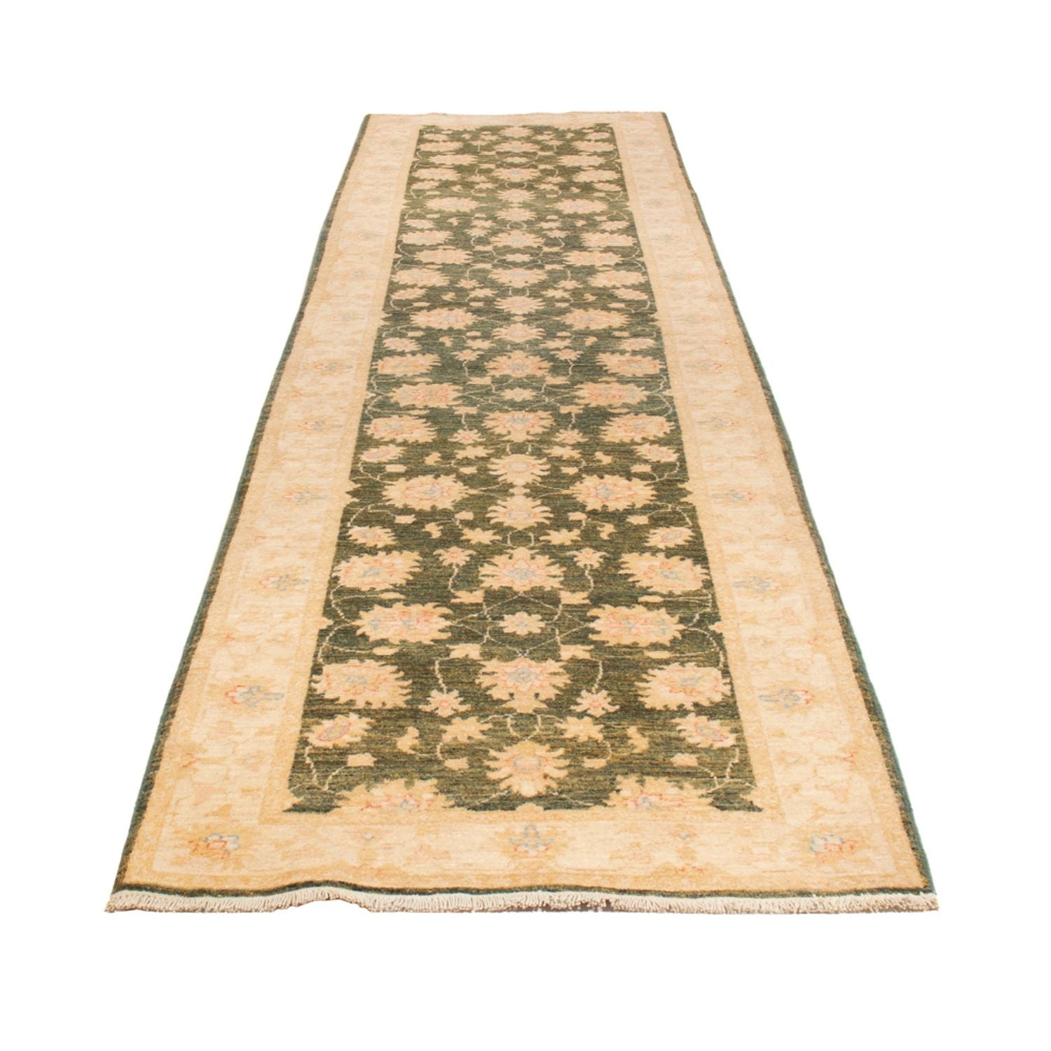 Alfombra de pasillo Alfombra Ziegler - 393 x 83 cm - verde oliva