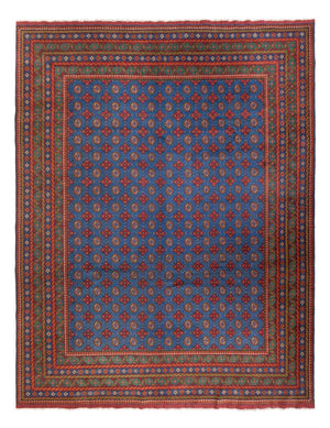 Alfombra afgana - Filpa - 394 x 300 cm - azul
