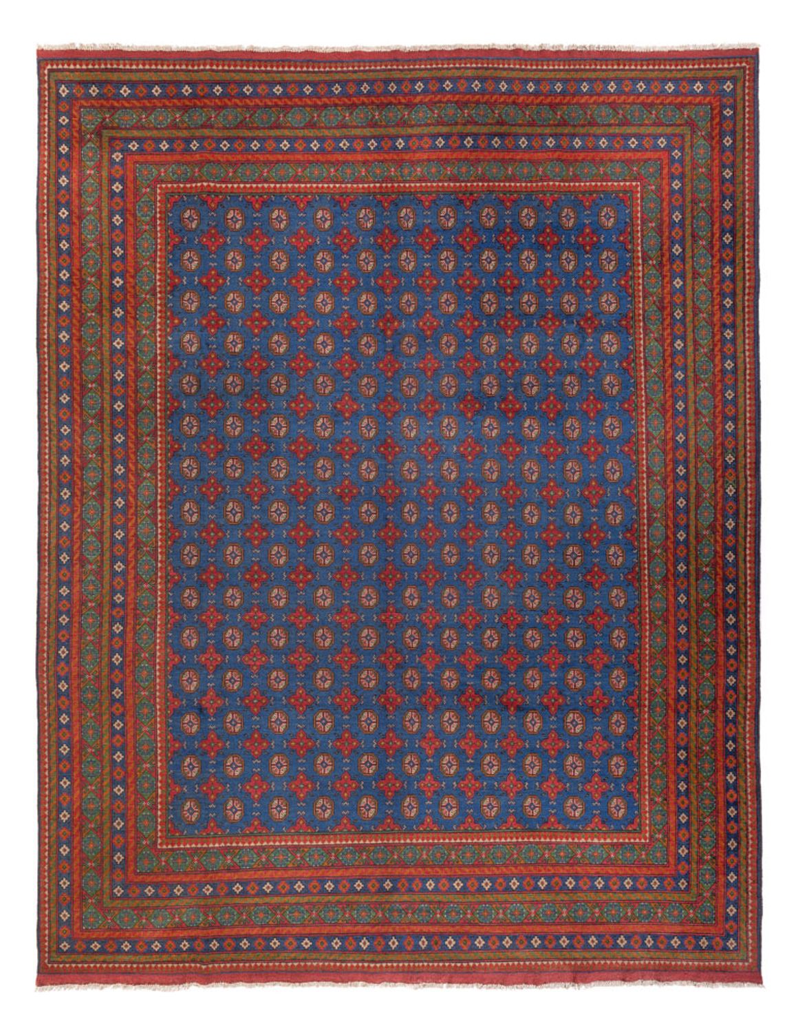 Alfombra afgana - Filpa - 394 x 303 cm - azul