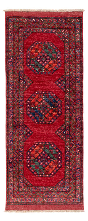 Alfombra de pasillo Alfombra afgana - 216 x 87 cm - rojo