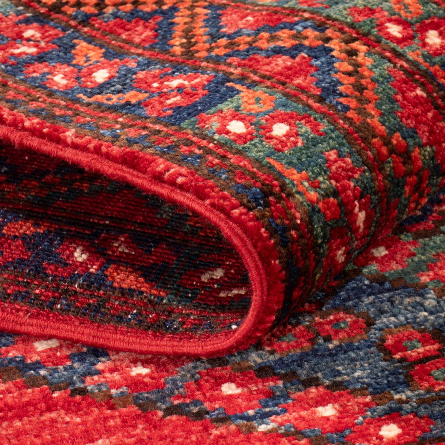 Alfombra de pasillo Alfombra afgana - 216 x 87 cm - rojo