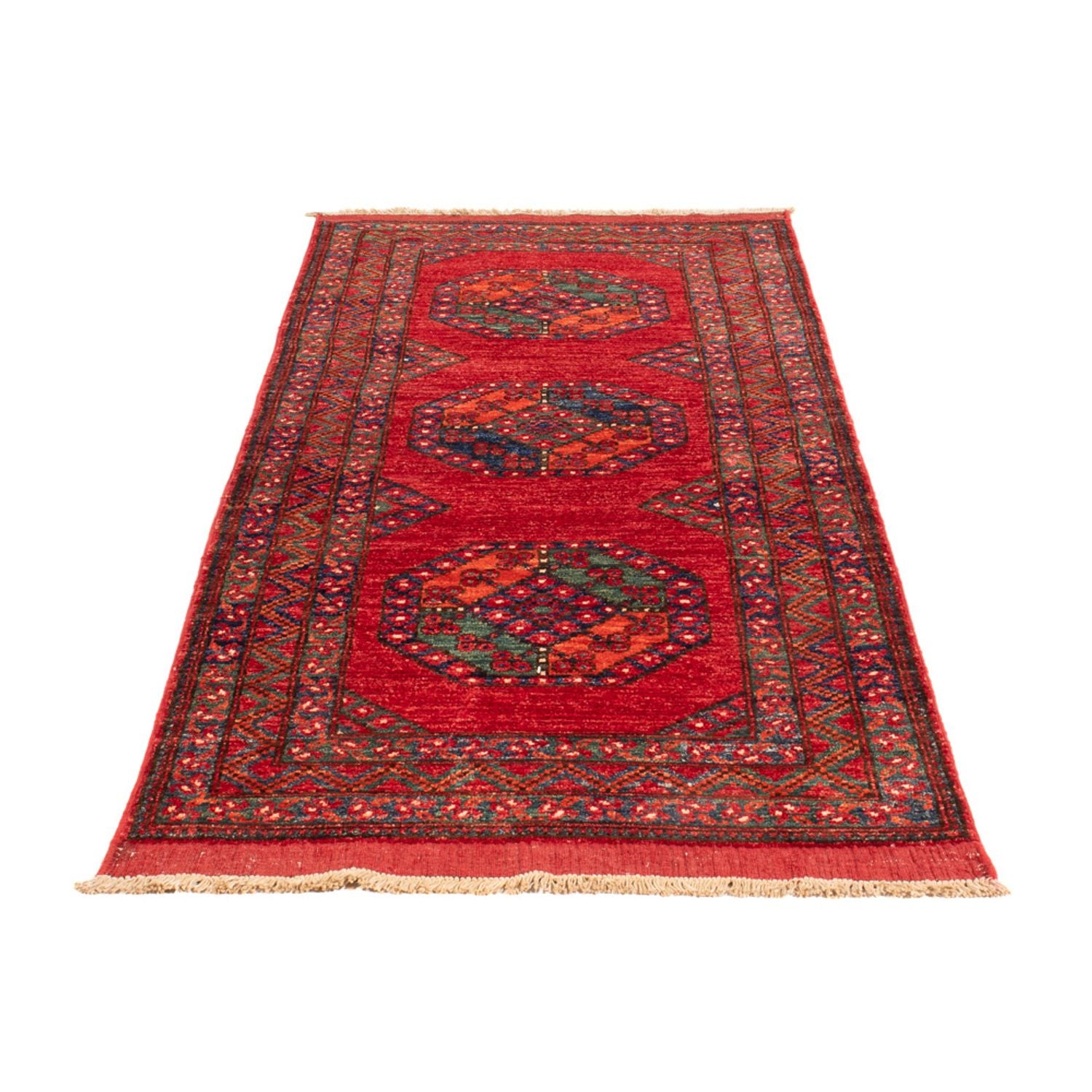 Alfombra de pasillo Alfombra afgana - 216 x 87 cm - rojo