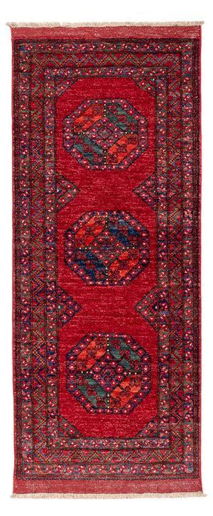 Alfombra de pasillo Alfombra afgana - 220 x 87 cm - rojo
