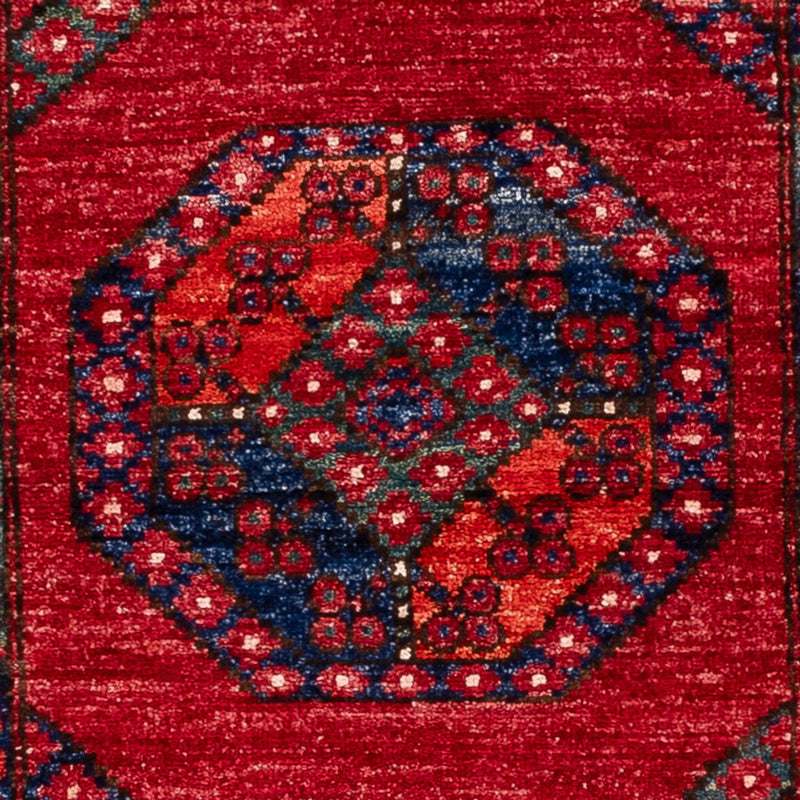 Alfombra de pasillo Alfombra afgana - 220 x 87 cm - rojo