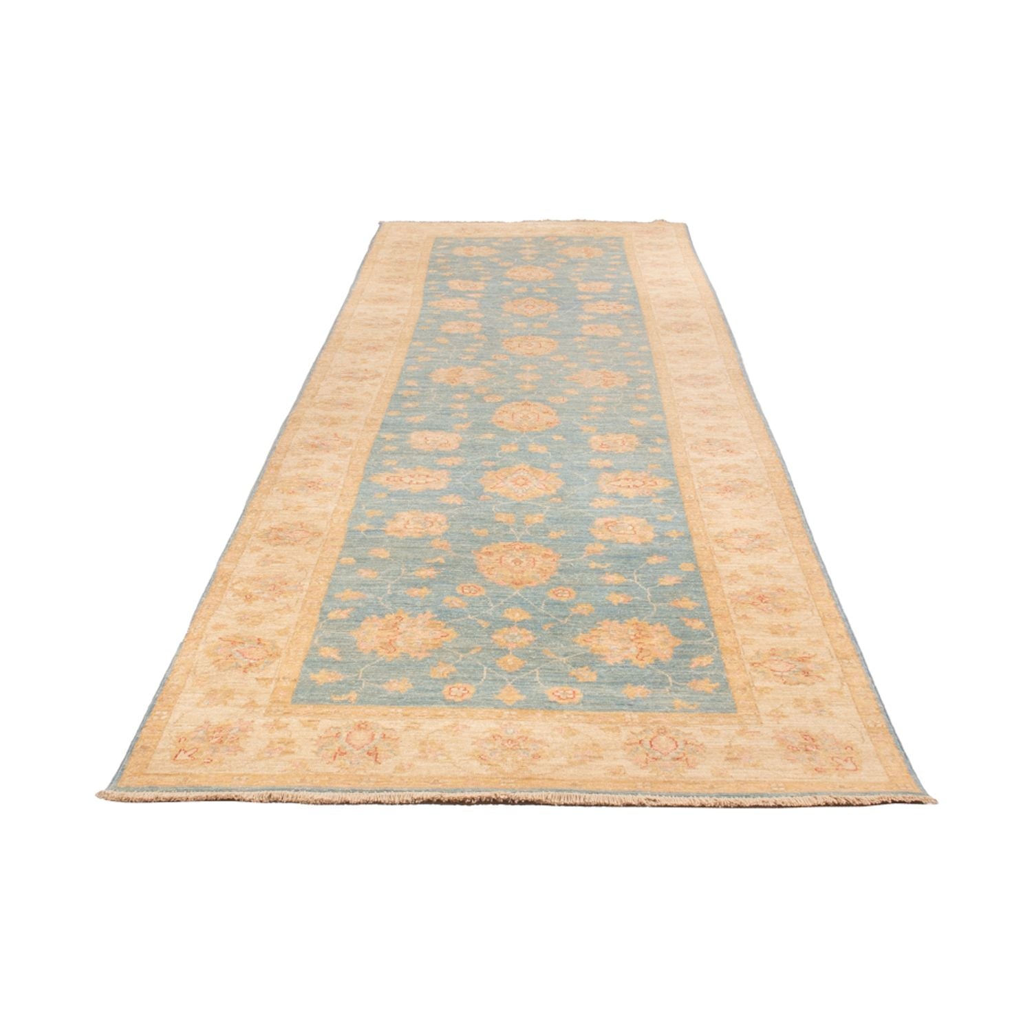 Alfombra de pasillo Alfombra Ziegler - 396 x 121 cm - azul claro