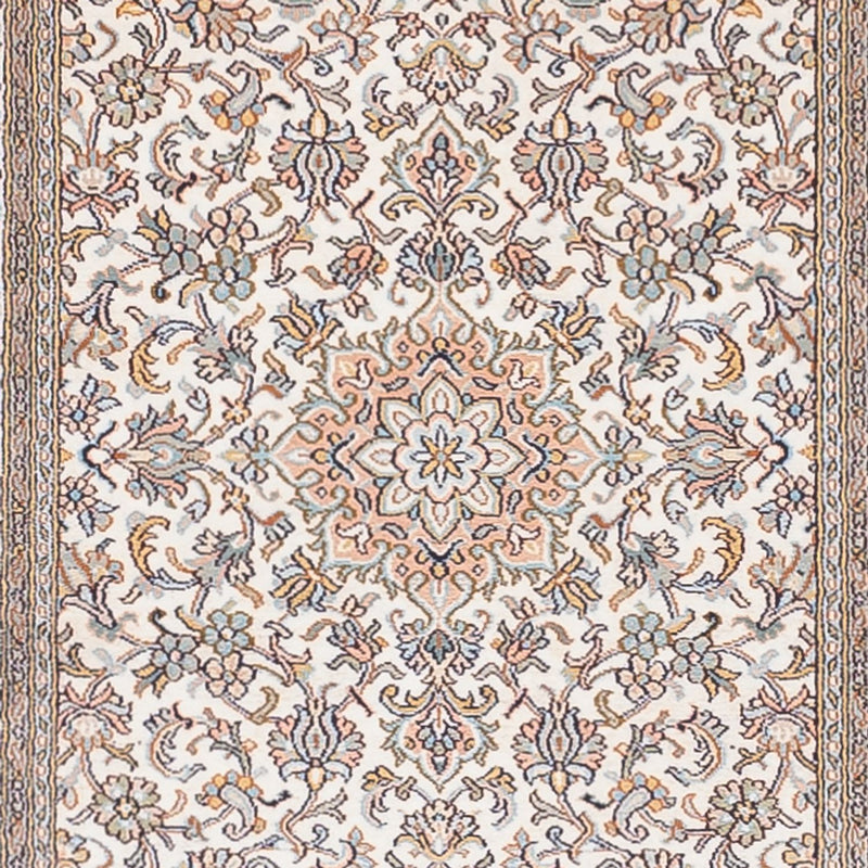 Alfombra de pasillo Alfombra de seda - Seda de Cachemira - 480 x 79 cm - beige oscuro