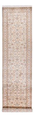 Alfombra de pasillo Alfombra de seda - Seda de Cachemira - 447 x 98 cm - crema