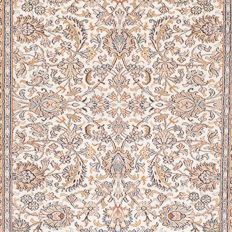 Alfombra de pasillo Alfombra de seda - Seda de Cachemira - 447 x 98 cm - crema