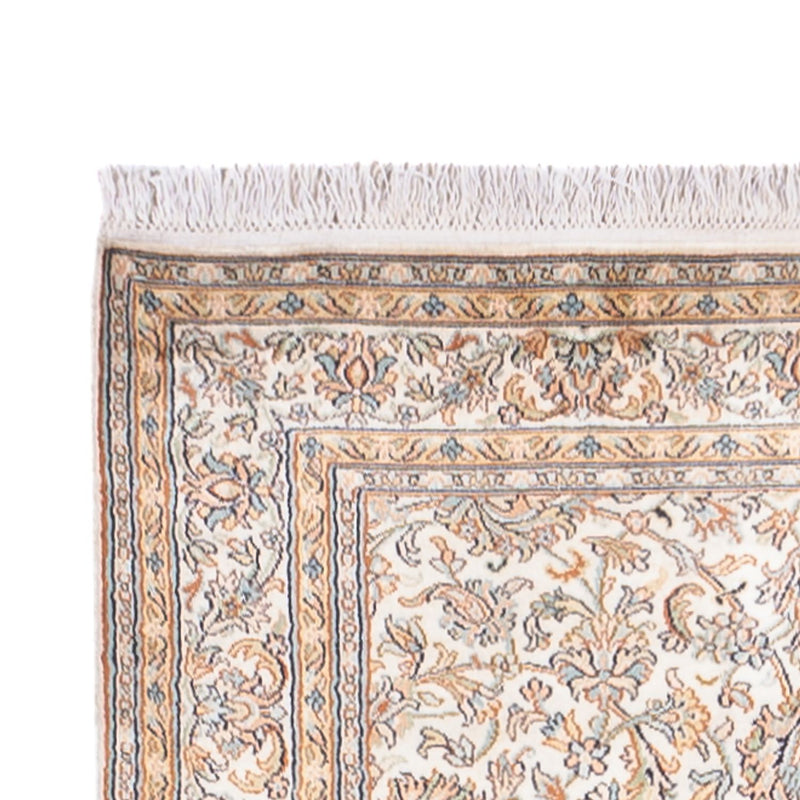 Alfombra de pasillo Alfombra de seda - Seda de Cachemira - 447 x 98 cm - crema