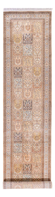 Alfombra de pasillo Alfombra de seda - Seda de Cachemira - 452 x 97 cm - crema