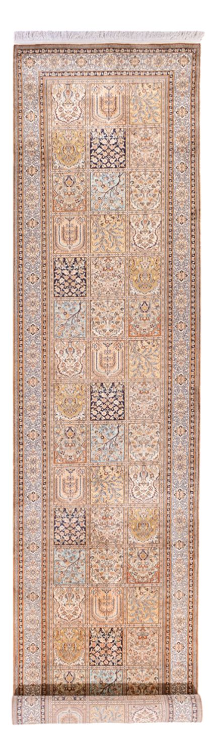 Alfombra de pasillo Alfombra de seda - Seda de Cachemira - 452 x 97 cm - crema
