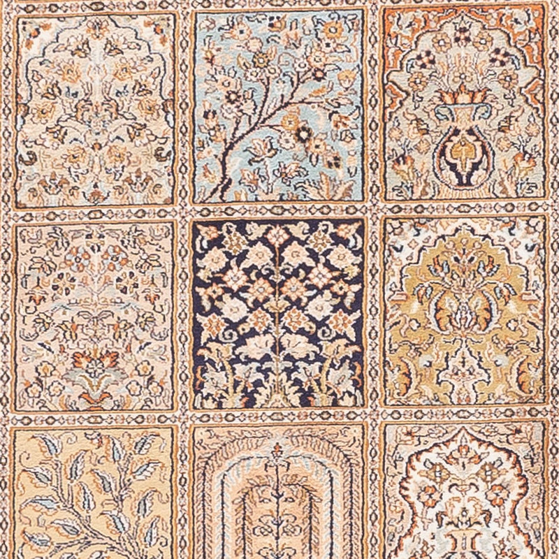 Alfombra de pasillo Alfombra de seda - Seda de Cachemira - 452 x 97 cm - crema