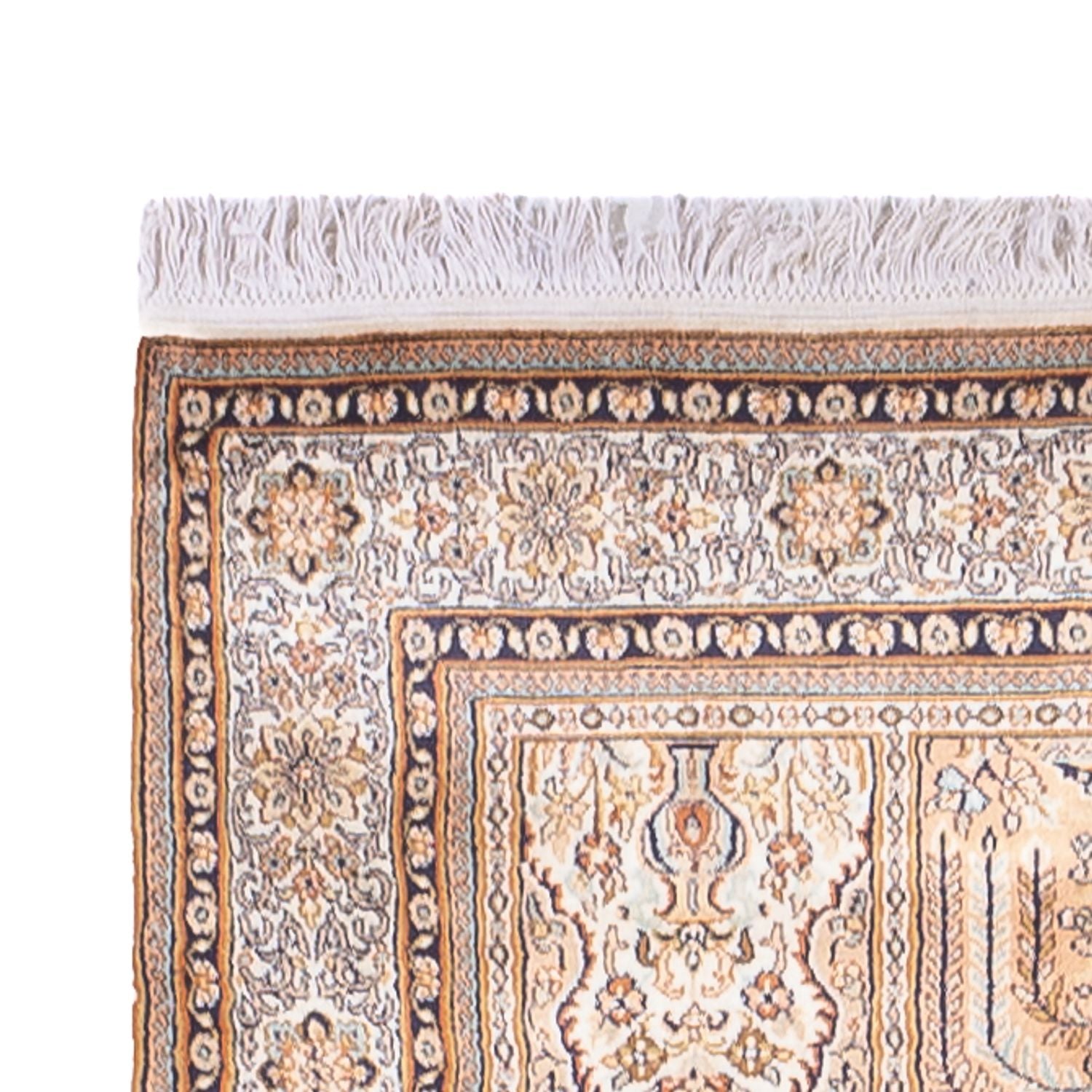 Alfombra de pasillo Alfombra de seda - Seda de Cachemira - 452 x 97 cm - crema