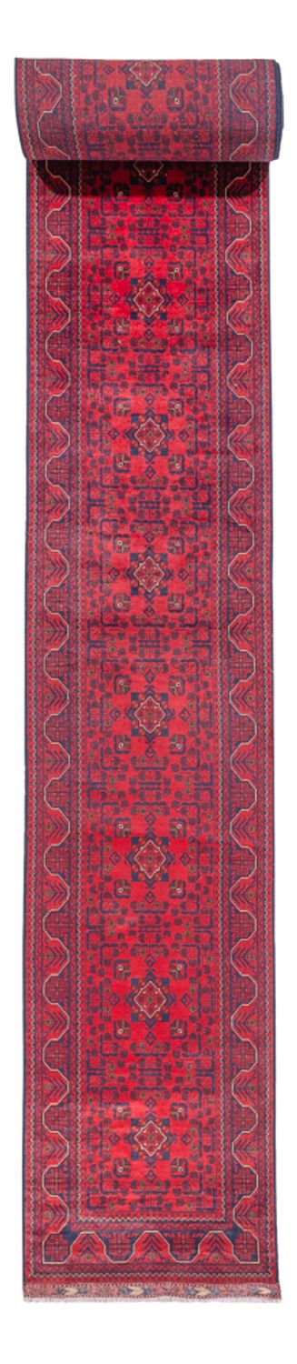 Alfombra de pasillo Alfombra afgana - Kunduz - 945 x 78 cm - rojo