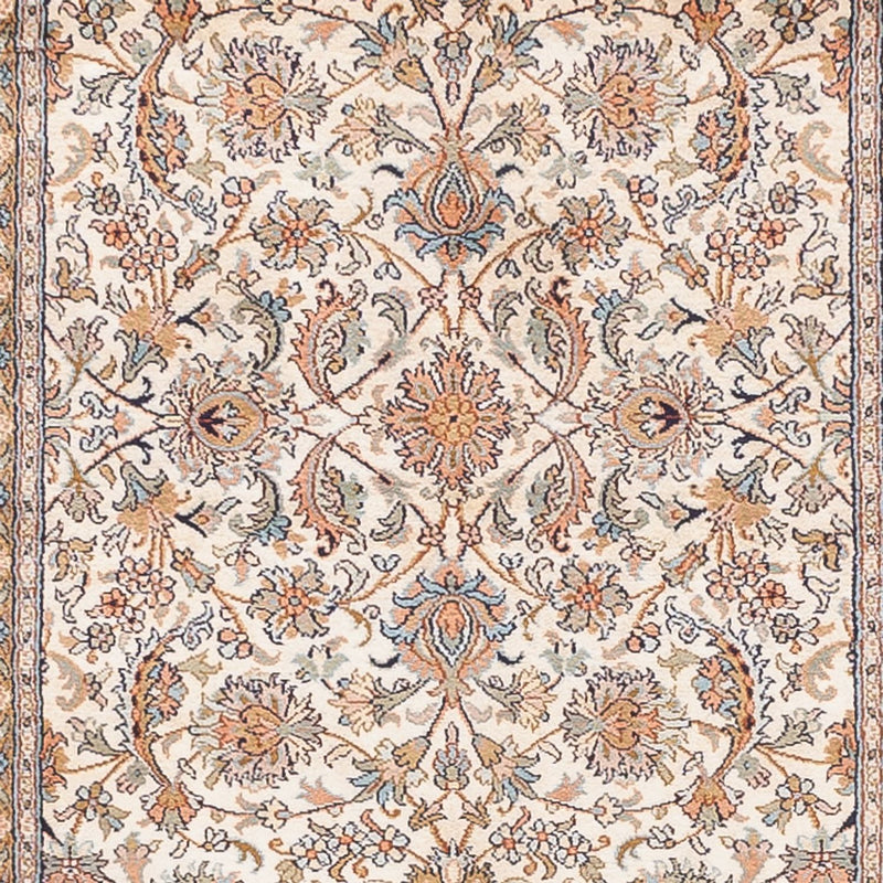 Alfombra de pasillo Alfombra de seda - Seda de Cachemira - 444 x 94 cm - beige
