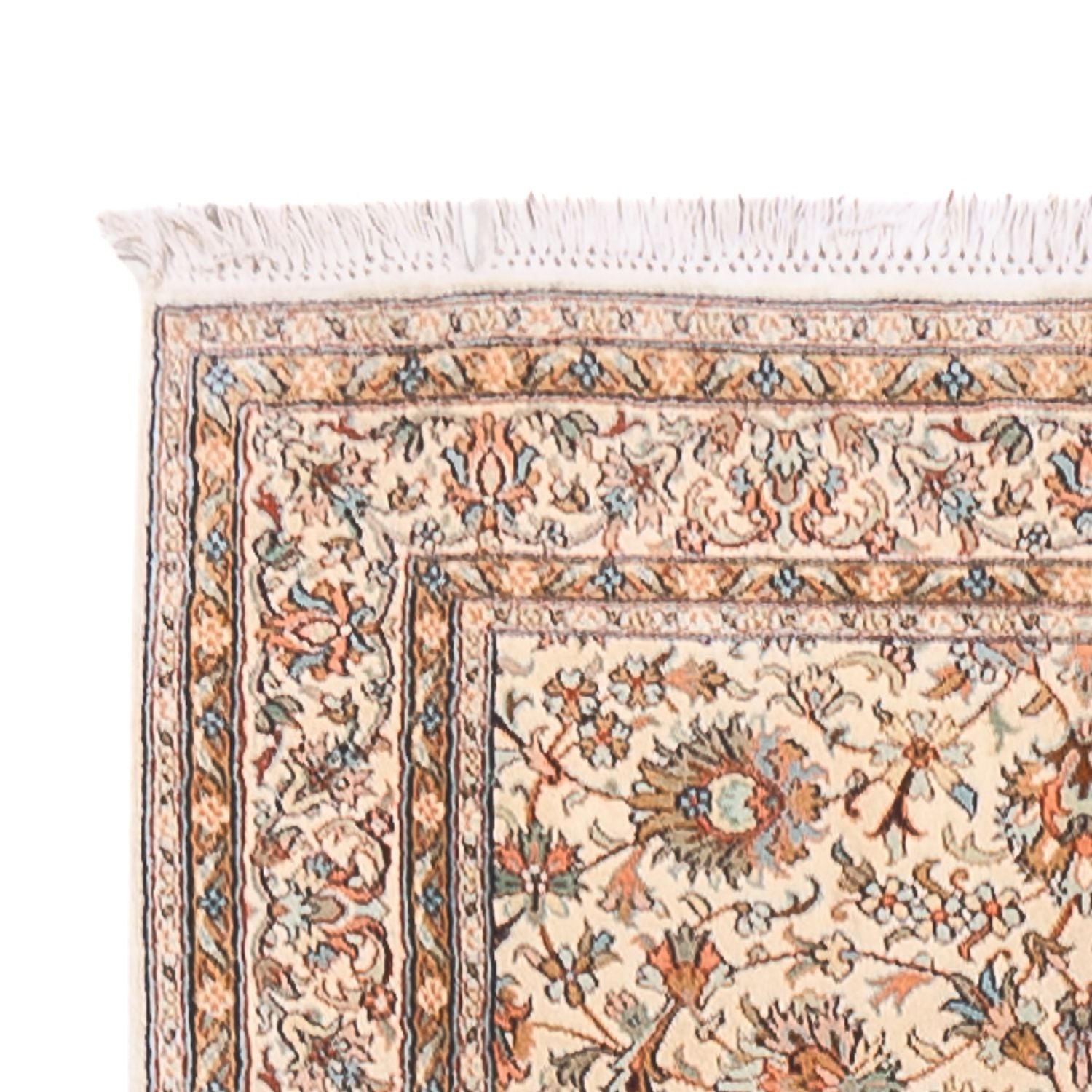 Alfombra de pasillo Alfombra de seda - Seda de Cachemira - 444 x 94 cm - beige