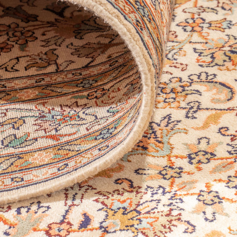 Alfombra de pasillo Alfombra de seda - Seda de Cachemira - 444 x 94 cm - beige