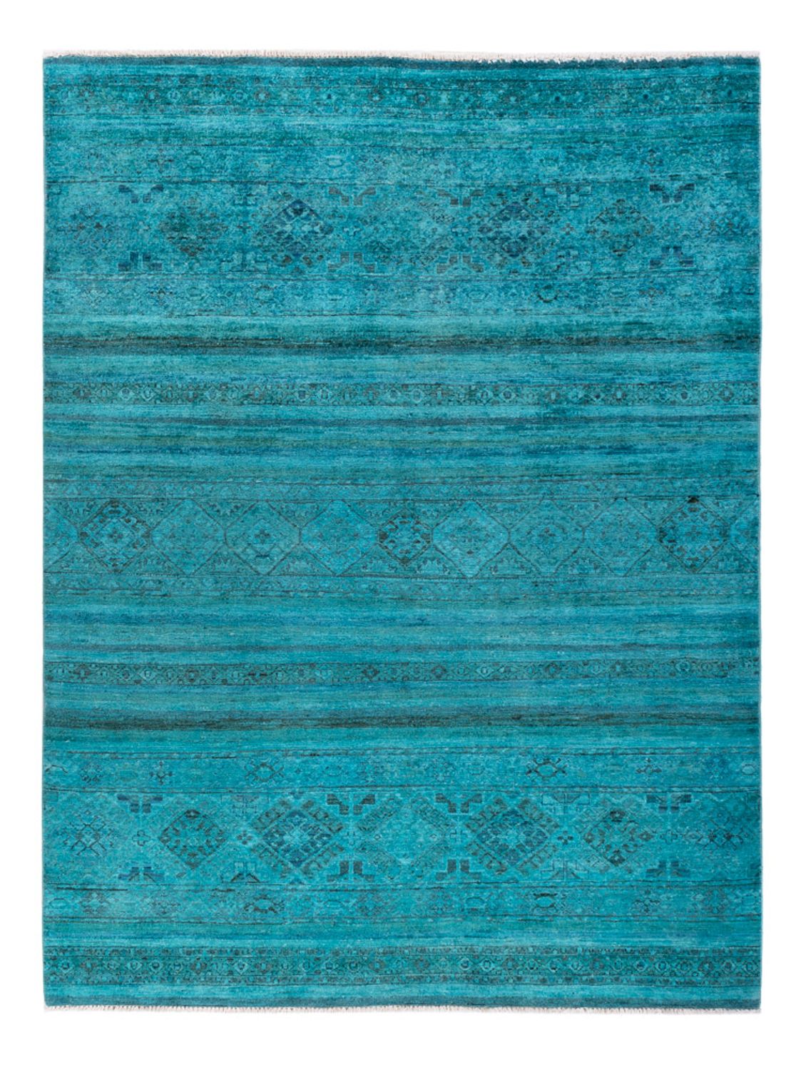 Alfombra Ziegler - Vintage/revestido - 201 x 148 cm - azul