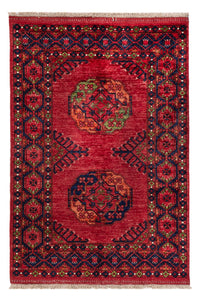 Alfombra afgana - Kunduz - 148 x 100 cm - rojo