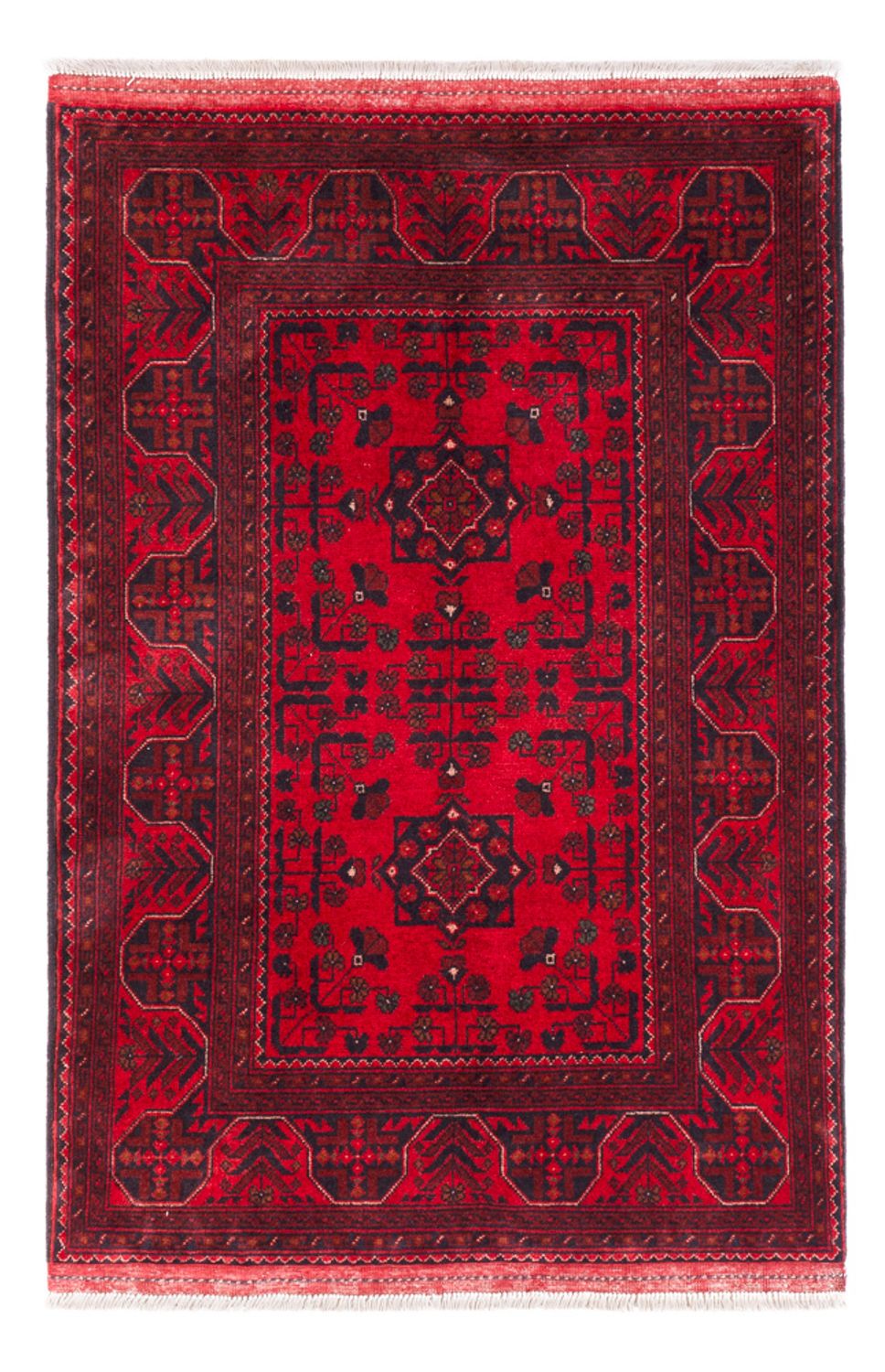 Alfombra afgana - Kunduz - 150 x 98 cm - rojo