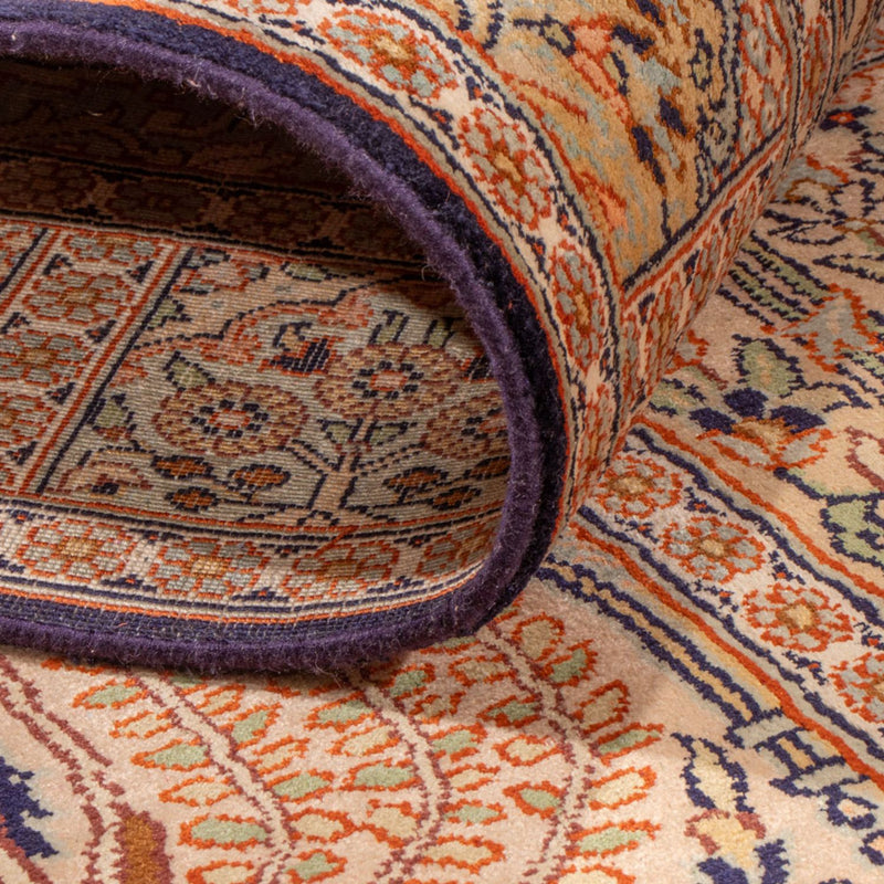 Alfombra de pasillo Alfombra de seda - Seda de Cachemira - 259 x 79 cm - beige oscuro
