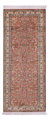 Alfombra de pasillo Alfombra de seda - Seda de Cachemira - 188 x 78 cm - rojo claro