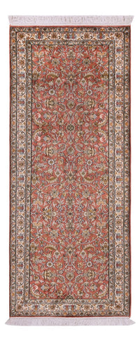 Alfombra de pasillo Alfombra de seda - Seda de Cachemira - 188 x 78 cm - rojo claro
