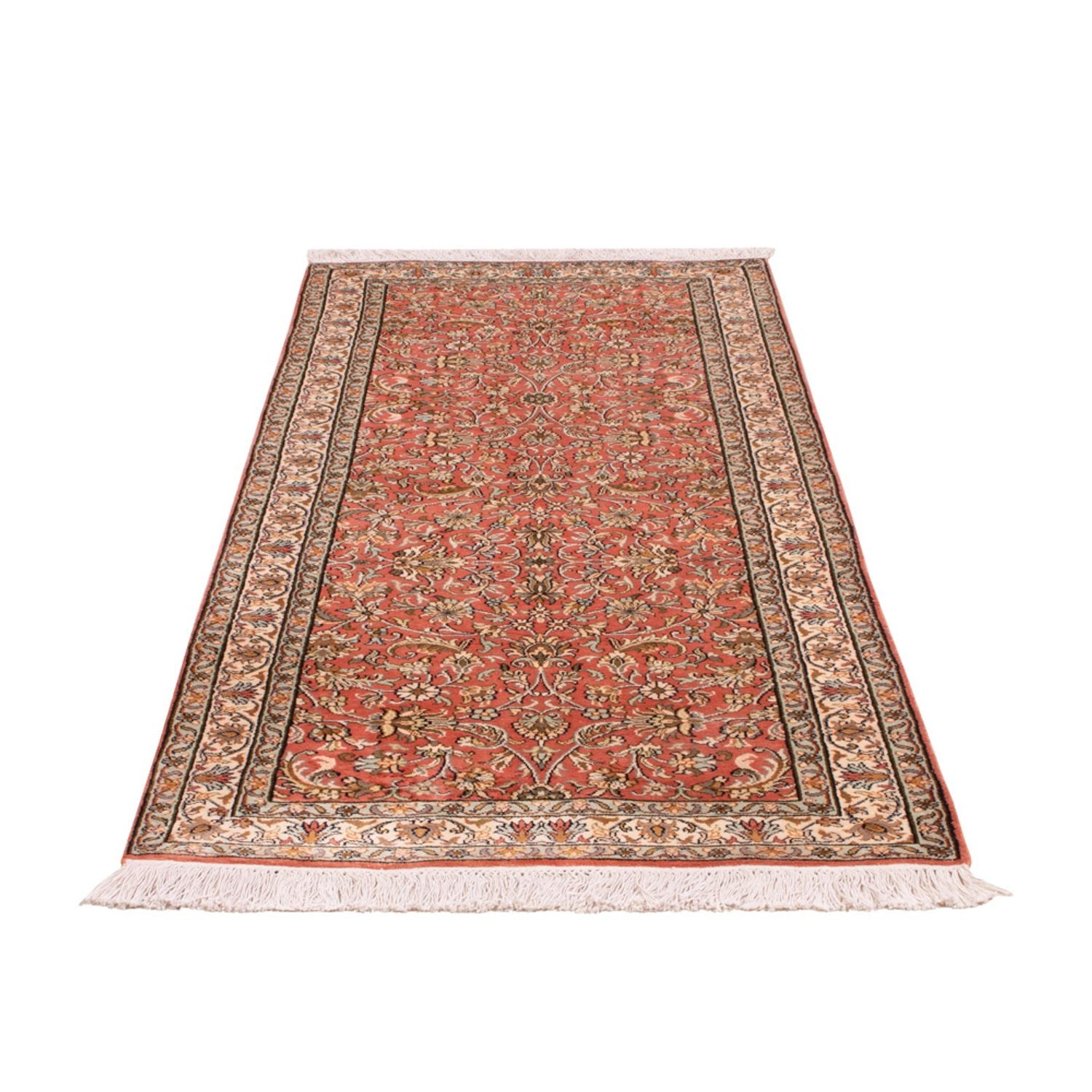 Alfombra de pasillo Alfombra de seda - Seda de Cachemira - 188 x 78 cm - rojo claro