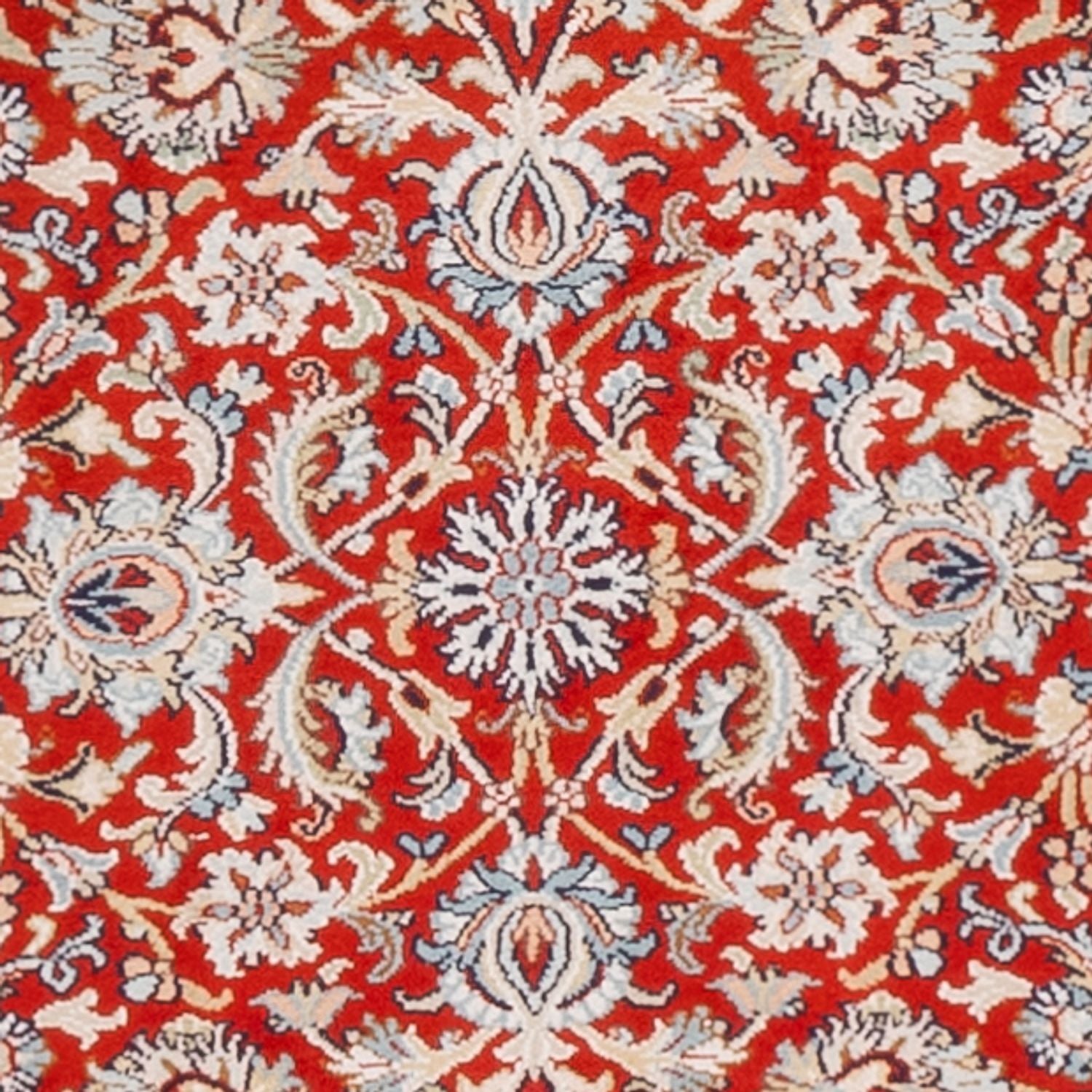 Alfombra de pasillo Alfombra de seda - Seda de Cachemira - 242 x 79 cm - rojo