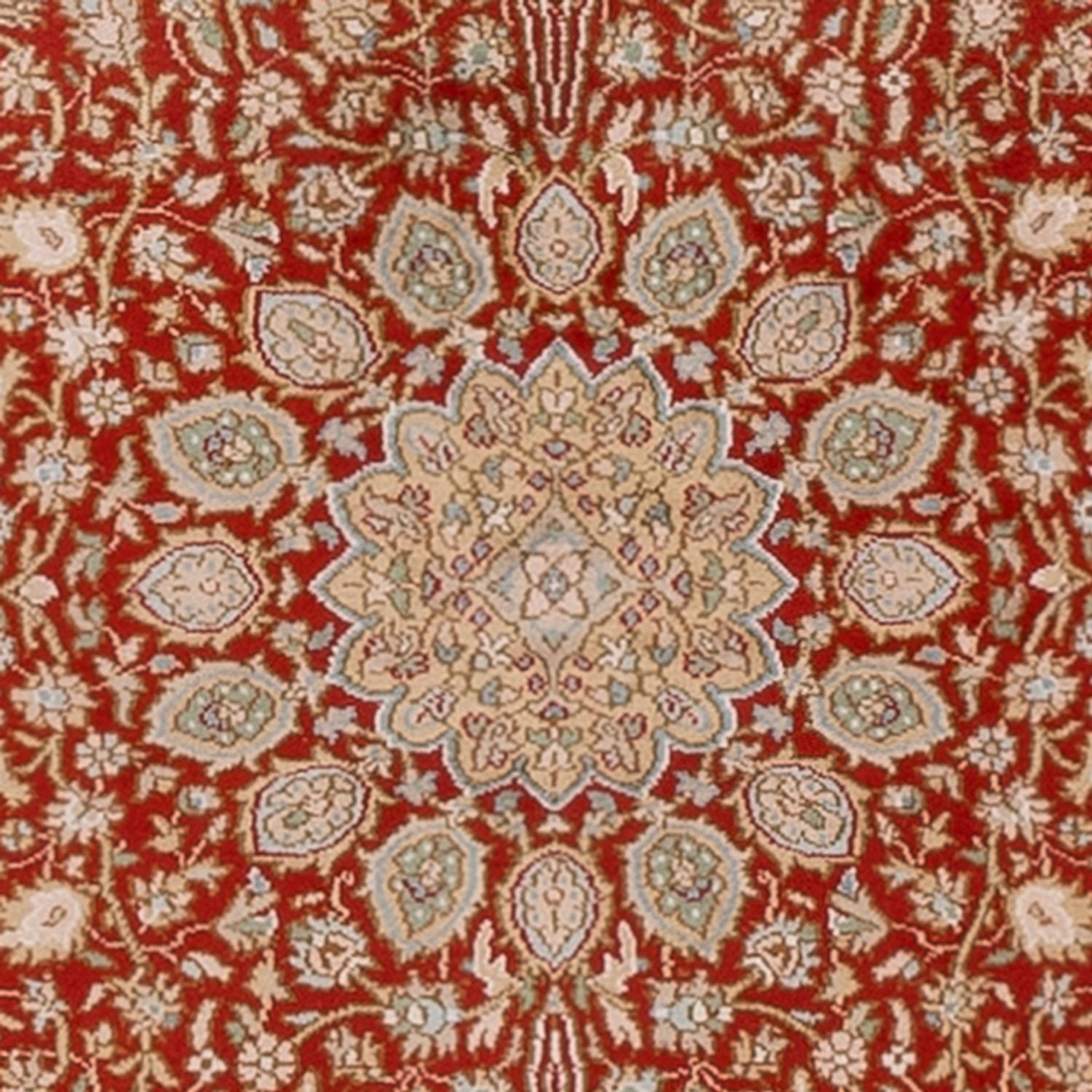 Alfombra de pasillo Alfombra de seda - Seda de Cachemira - 251 x 81 cm - rojo