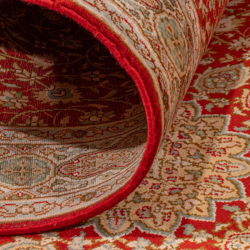 Alfombra de pasillo Alfombra de seda - Seda de Cachemira - 251 x 81 cm - rojo