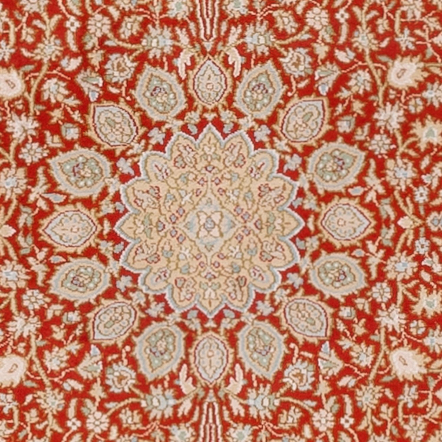Alfombra de pasillo Alfombra de seda - Seda de Cachemira - 251 x 79 cm - rojo