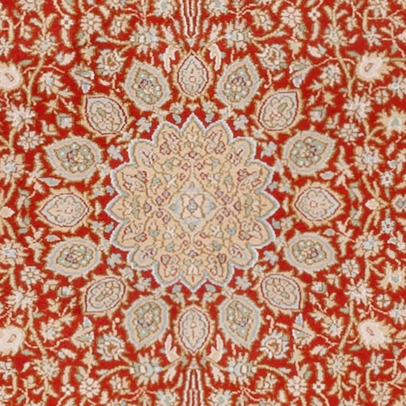 Alfombra de pasillo Alfombra de seda - Seda de Cachemira - 251 x 79 cm - rojo