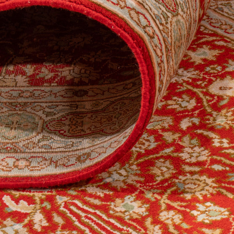 Alfombra de pasillo Alfombra de seda - Seda de Cachemira - 251 x 79 cm - rojo