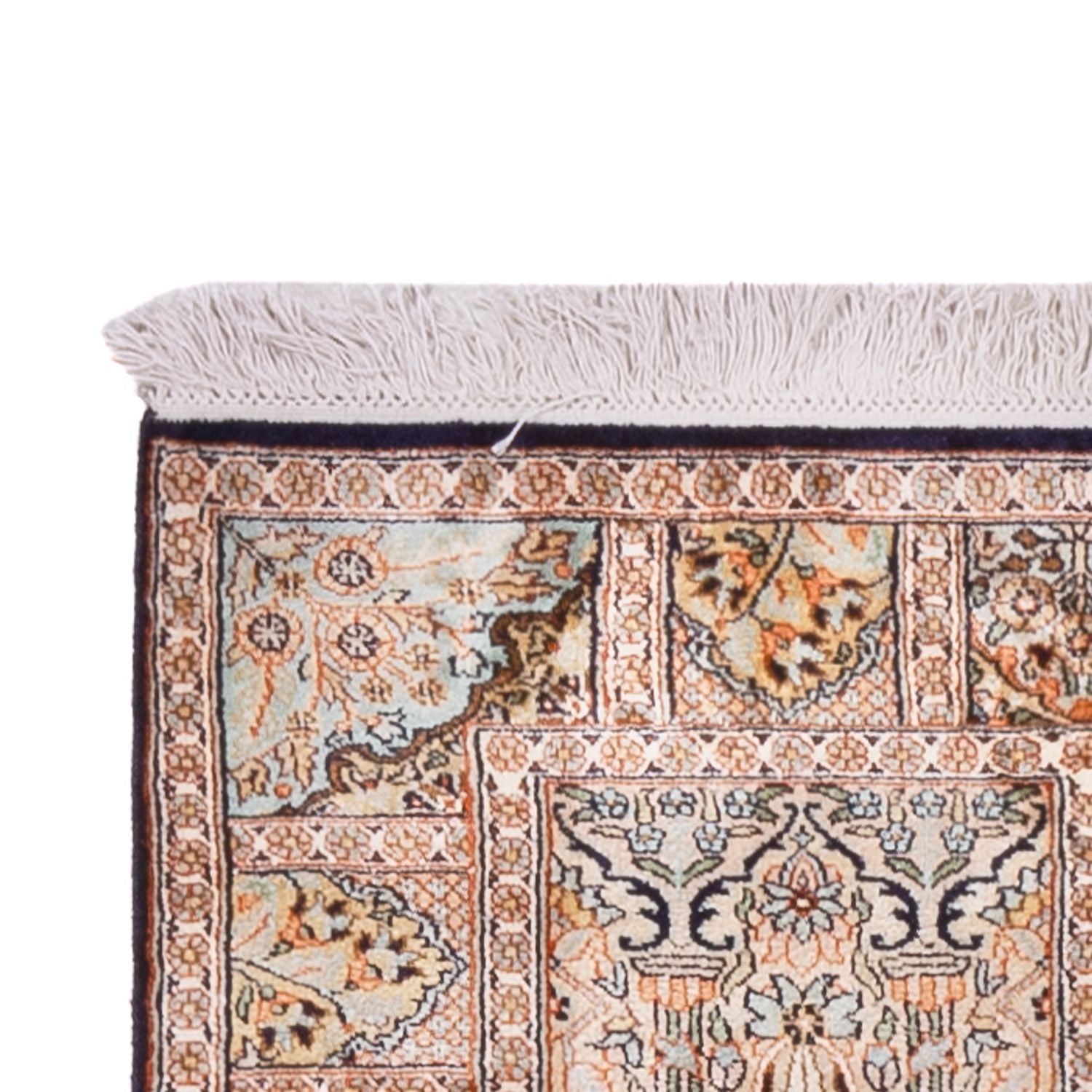 Alfombra de pasillo Alfombra de seda - Seda de Cachemira - 243 x 80 cm - beige oscuro