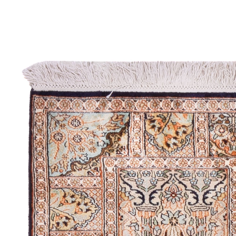 Alfombra de pasillo Alfombra de seda - Seda de Cachemira - 243 x 80 cm - beige oscuro
