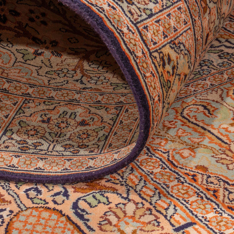 Alfombra de pasillo Alfombra de seda - Seda de Cachemira - 243 x 80 cm - beige oscuro