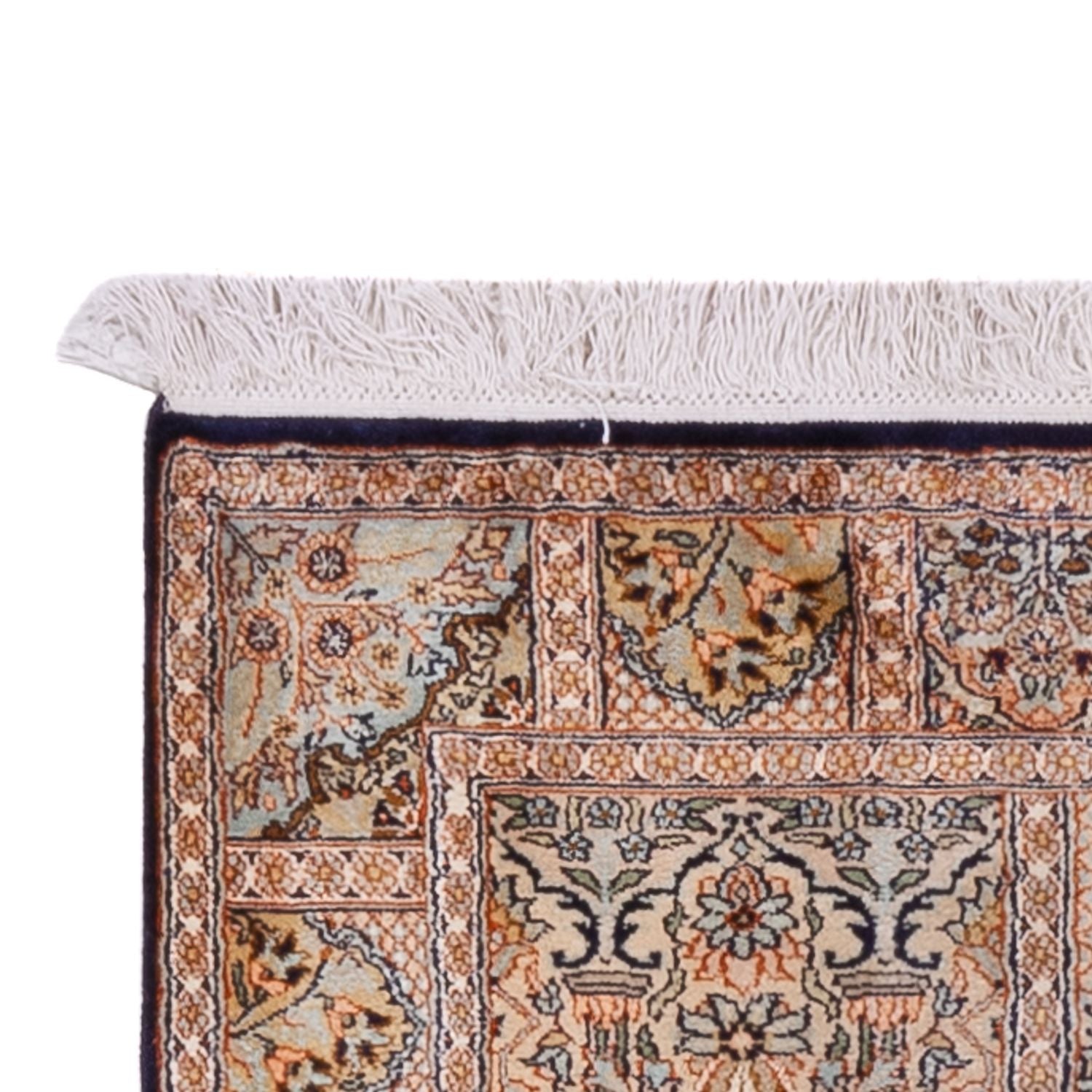 Alfombra de pasillo Alfombra de seda - Seda de Cachemira - 237 x 79 cm - beige oscuro