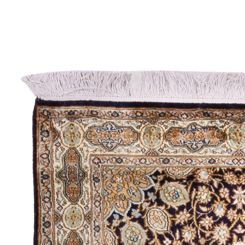 Alfombra de pasillo Alfombra de seda - Seda de Cachemira - 255 x 81 cm - beige oscuro