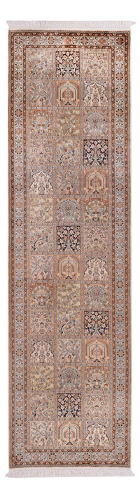Alfombra de pasillo Alfombra de seda - Seda de Cachemira - 305 x 81 cm - beige oscuro