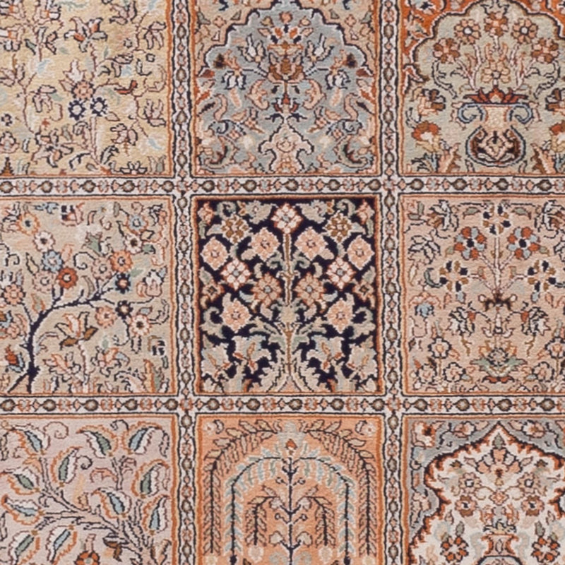 Alfombra de pasillo Alfombra de seda - Seda de Cachemira - 305 x 81 cm - beige oscuro