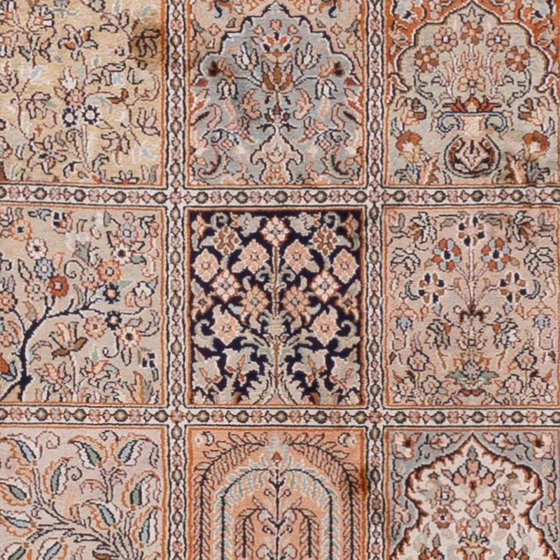 Alfombra de pasillo Alfombra de seda - Seda de Cachemira - 307 x 81 cm - beige oscuro
