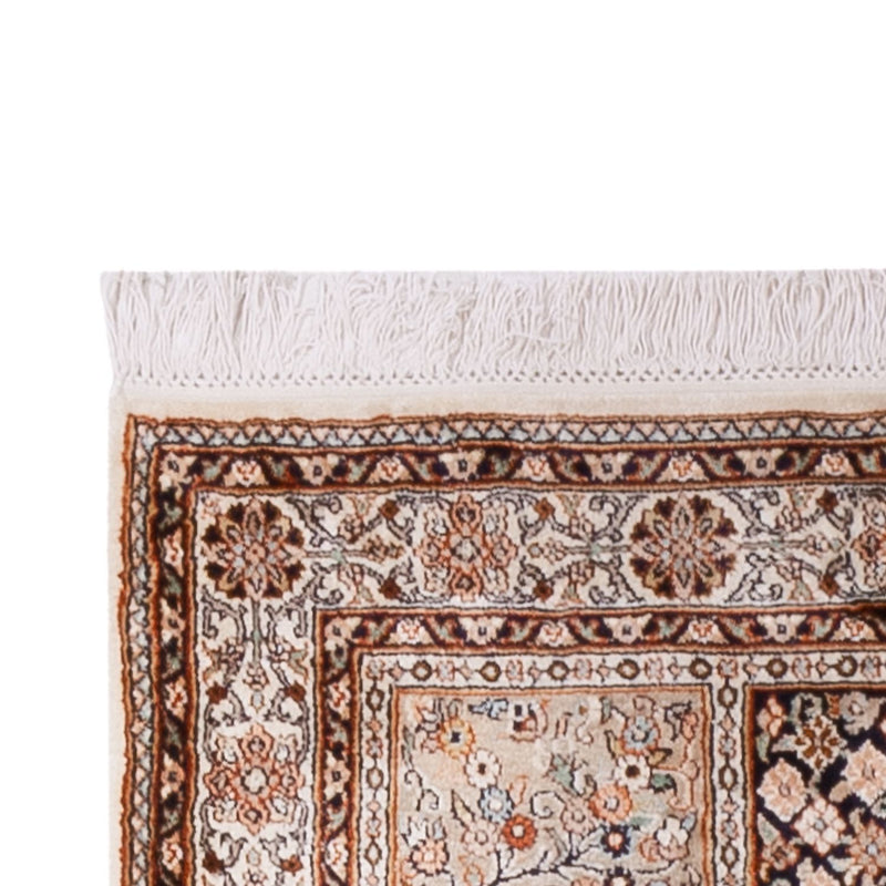 Alfombra de pasillo Alfombra de seda - Seda de Cachemira - 307 x 81 cm - beige oscuro