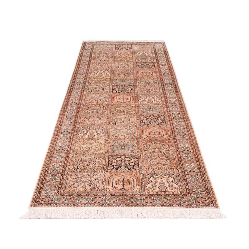 Alfombra de pasillo Alfombra de seda - Seda de Cachemira - 307 x 81 cm - beige oscuro