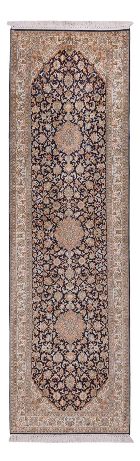 Alfombra de pasillo Alfombra de seda - Seda de Cachemira - 264 x 76 cm - beige oscuro