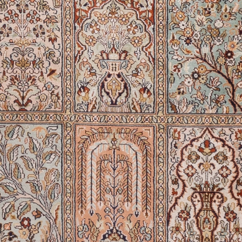 Alfombra de pasillo Alfombra de seda - Seda de Cachemira - 285 x 80 cm - beige oscuro