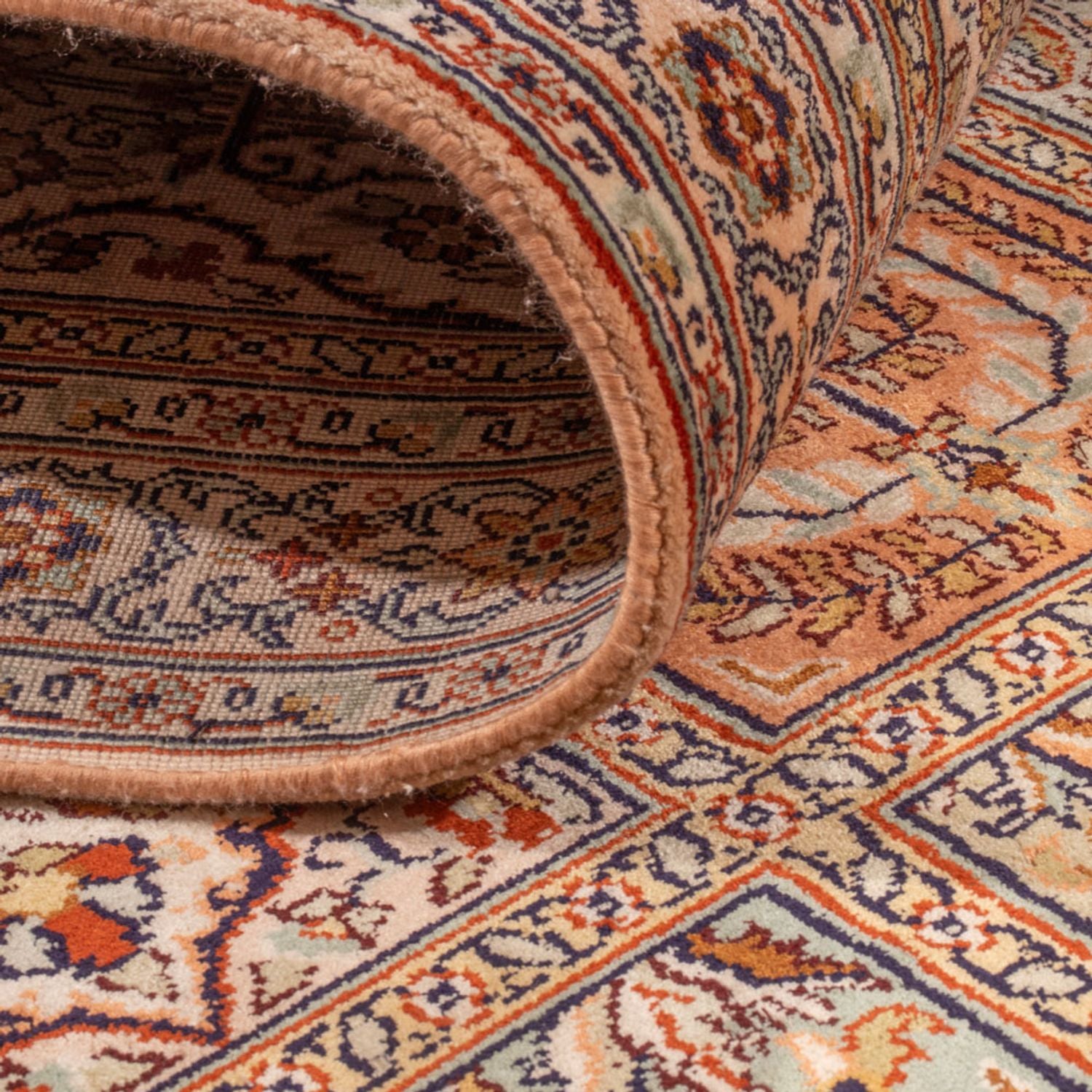 Alfombra de pasillo Alfombra de seda - Seda de Cachemira - 285 x 80 cm - beige oscuro